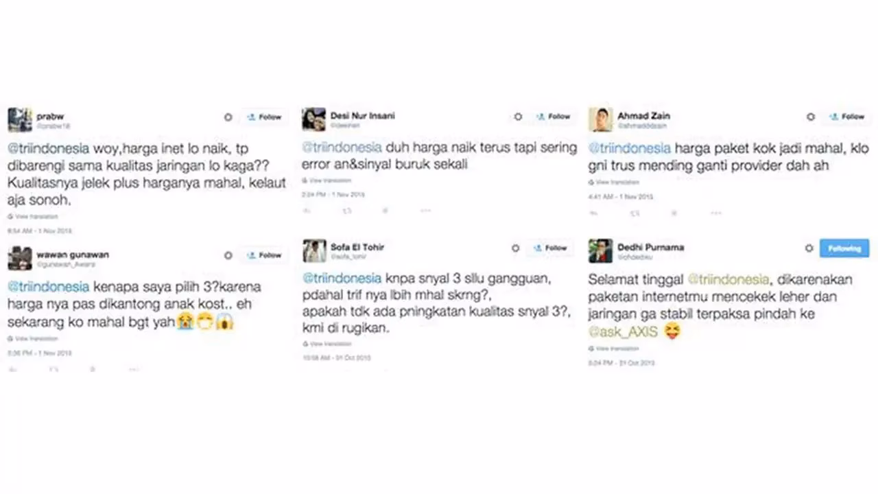 Pengguna Tri di Twitter